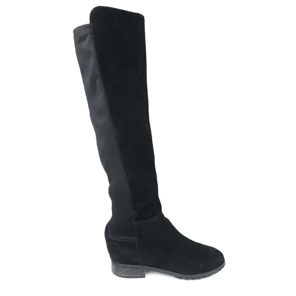 TUCKERNUCK Blondo Black Suede Waterproof Velma Boots Over The Knee Horse Girl 7